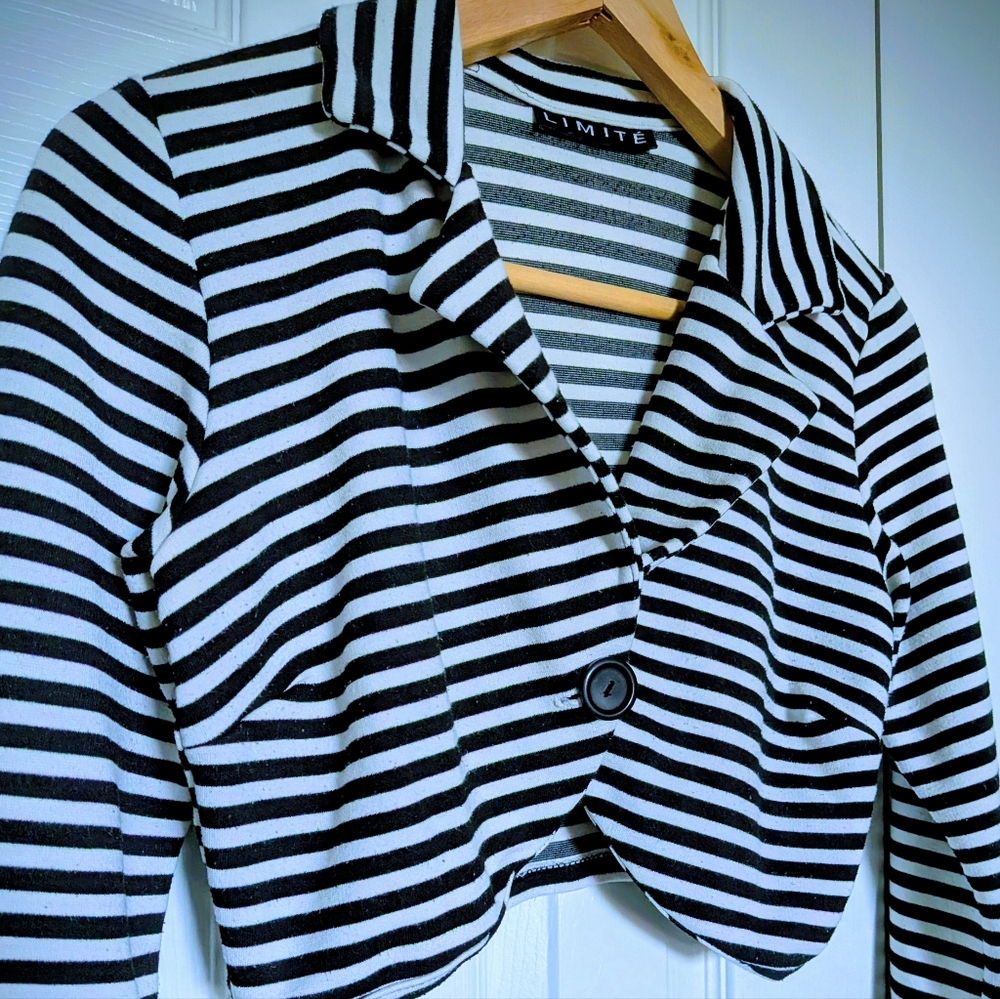 Mod Striped Cropped Jacket. Small. - Picture 4 of 16